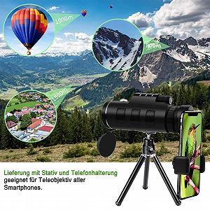 Монокулярний телескоп HD Prism BAK-4 800X120 Водонепроникний з адаптером для телефону зі штативом synthetic.ua - Фото 1
