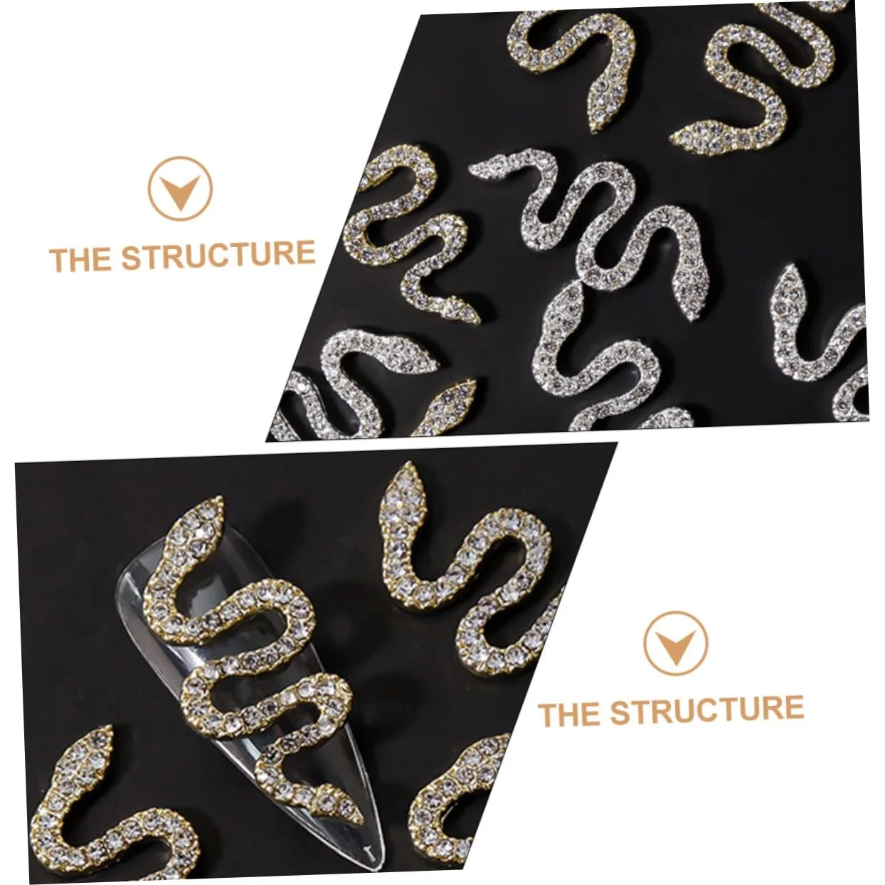 Прикраса для нігтів у вигляді змії Housoutil, 3D, фото №8