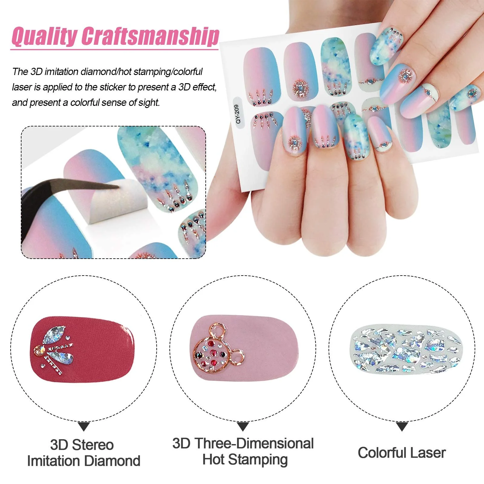 Наклейки для нігтів Kalolary 24 Sheets фольговані з 2 пилками самоклеючі Glitter Diamond, фото №5 Наклейки для нігтів Kalolary 24 Sheets фольговані з 2 пилками самоклеючі Glitter Diamond, фото №5