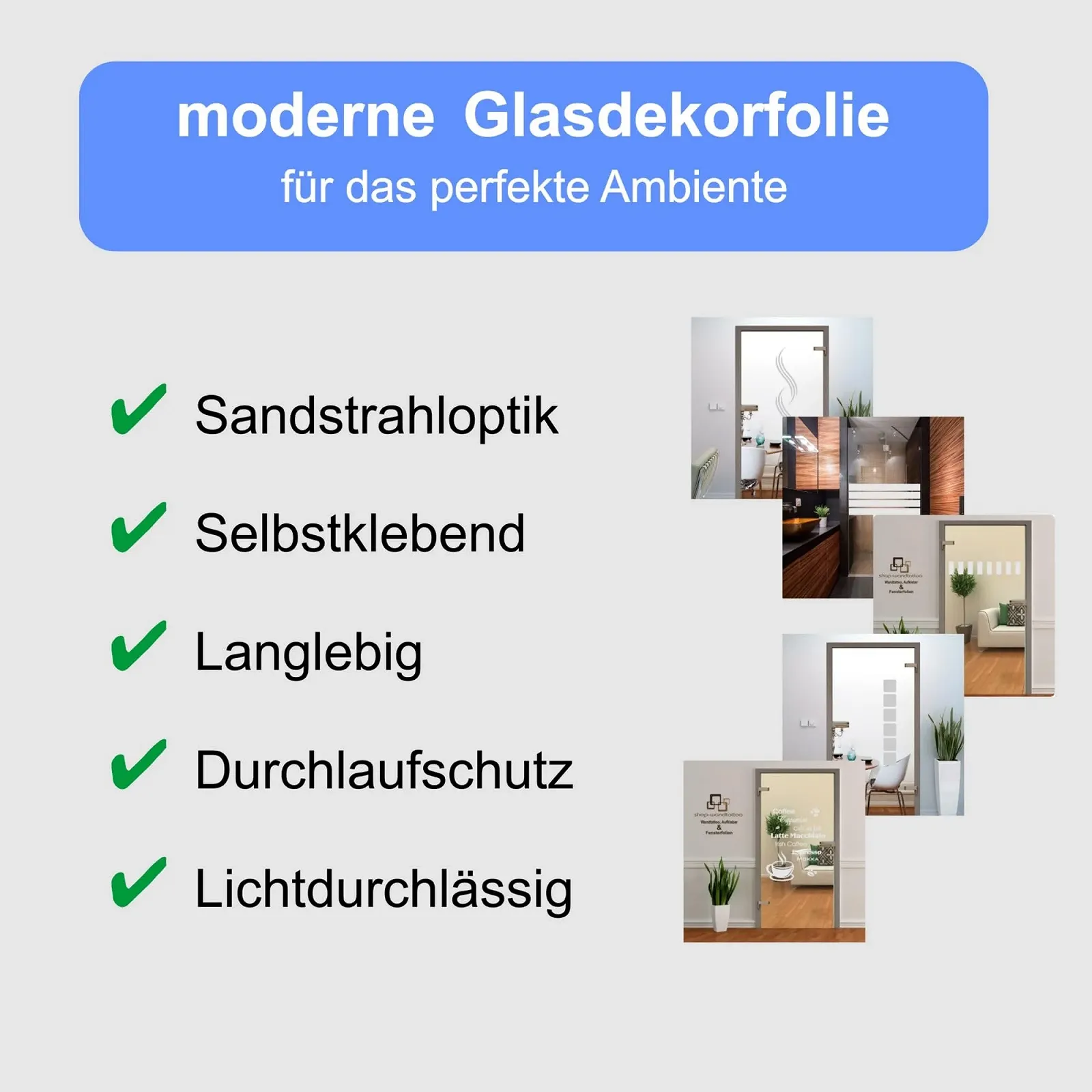 Наклейка на скляні двері GDT018 Матова плівка для декору вікон 74.6 см x 15 см, фото №3