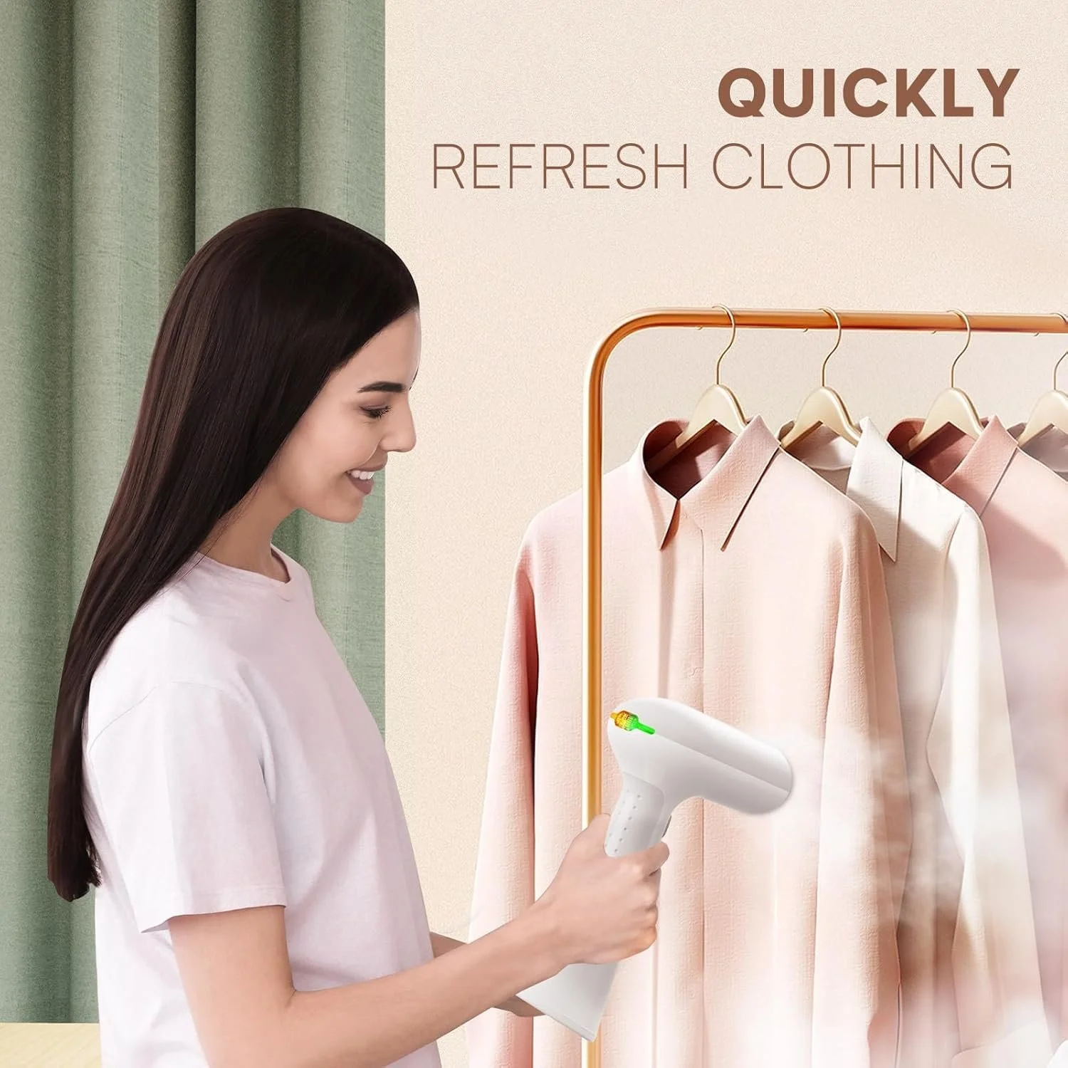 Отпариватель OLAYMEY T201 1000 W 30 г/мин 220 мл White, фото №5