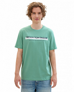 Футболка  Men's DENIM 1037653ХХ13537 Tom Tailor Бірюзовий L - Фото 1