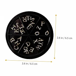 Стразы для ногтей Алфавит FRCOLOR 52 шт Золотистый synthetic.ua - Фото 1