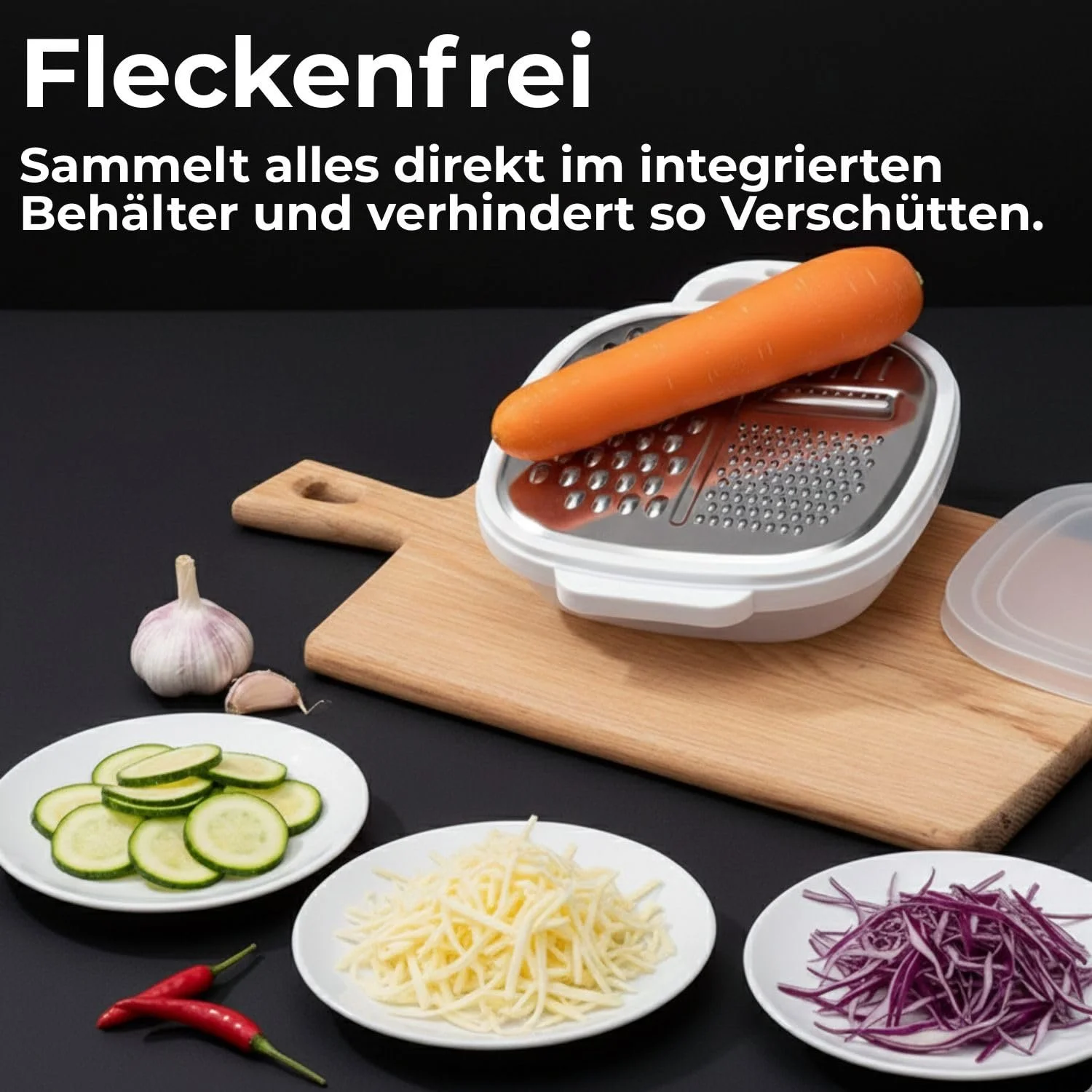 Терка кухонна з контейнером і кришкою Kitchen Professional Rasp з 3 різними лезами і харчовим контейнером, фото №5 Терка кухонна з контейнером і кришкою Kitchen Professional Rasp з 3 різними лезами і харчовим контейнером, фото №5