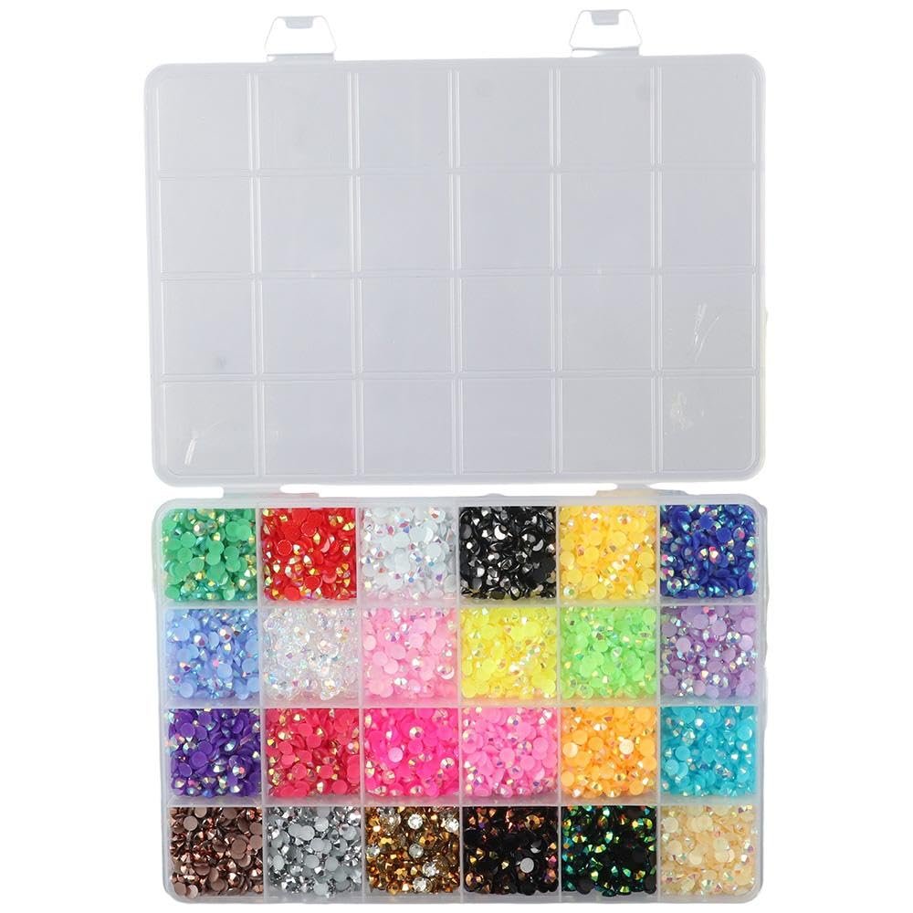 Стрази 5 mm-смола, 24 кольори, 12000 штЖелейні, Плоска задня частина, Різнокольорові зі смоли для DIY, фото №2