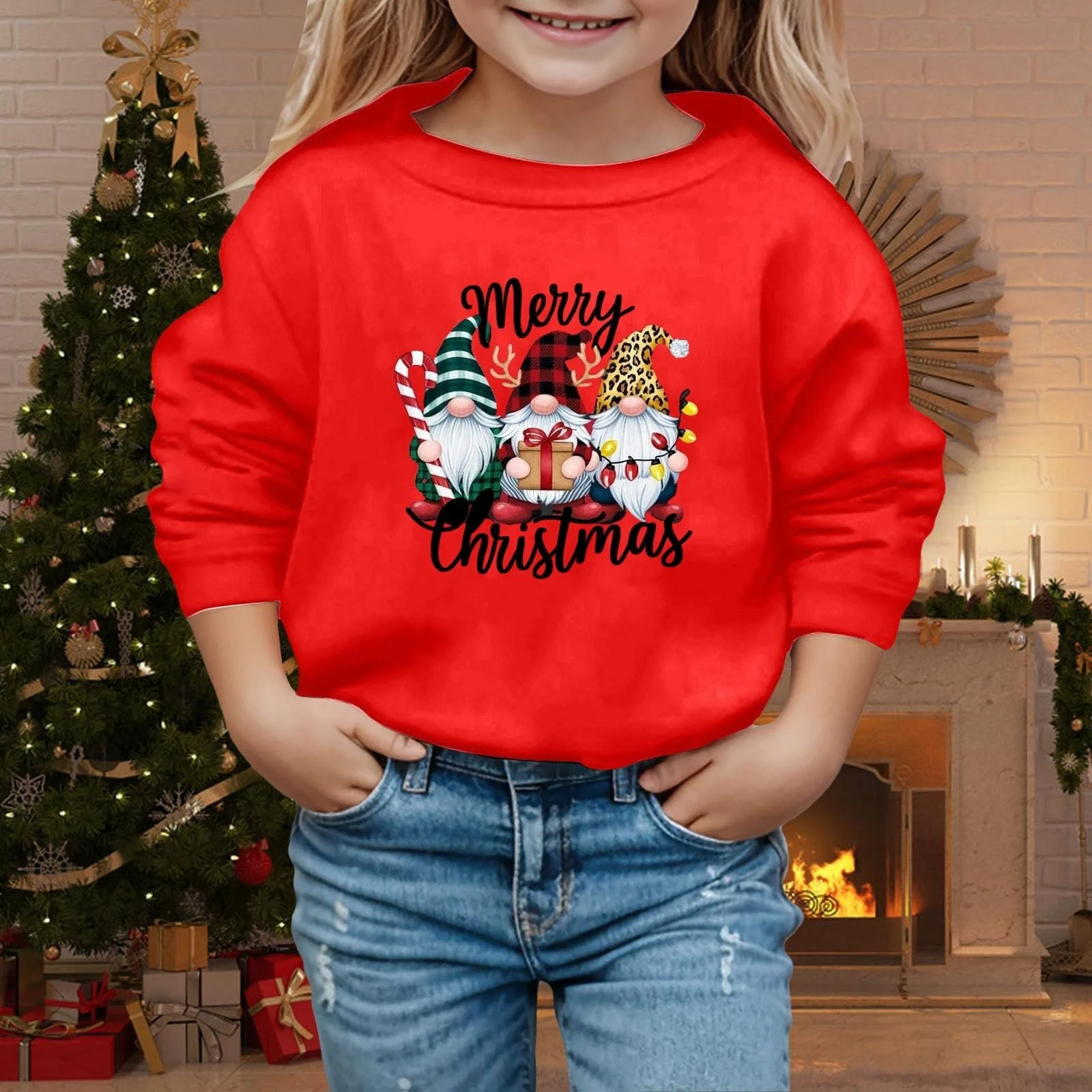 Толстовка для мальчиков 140 - Детская осенняя зимняя рождественская толстовка с принтом снеговика и винного бокала, фото №3