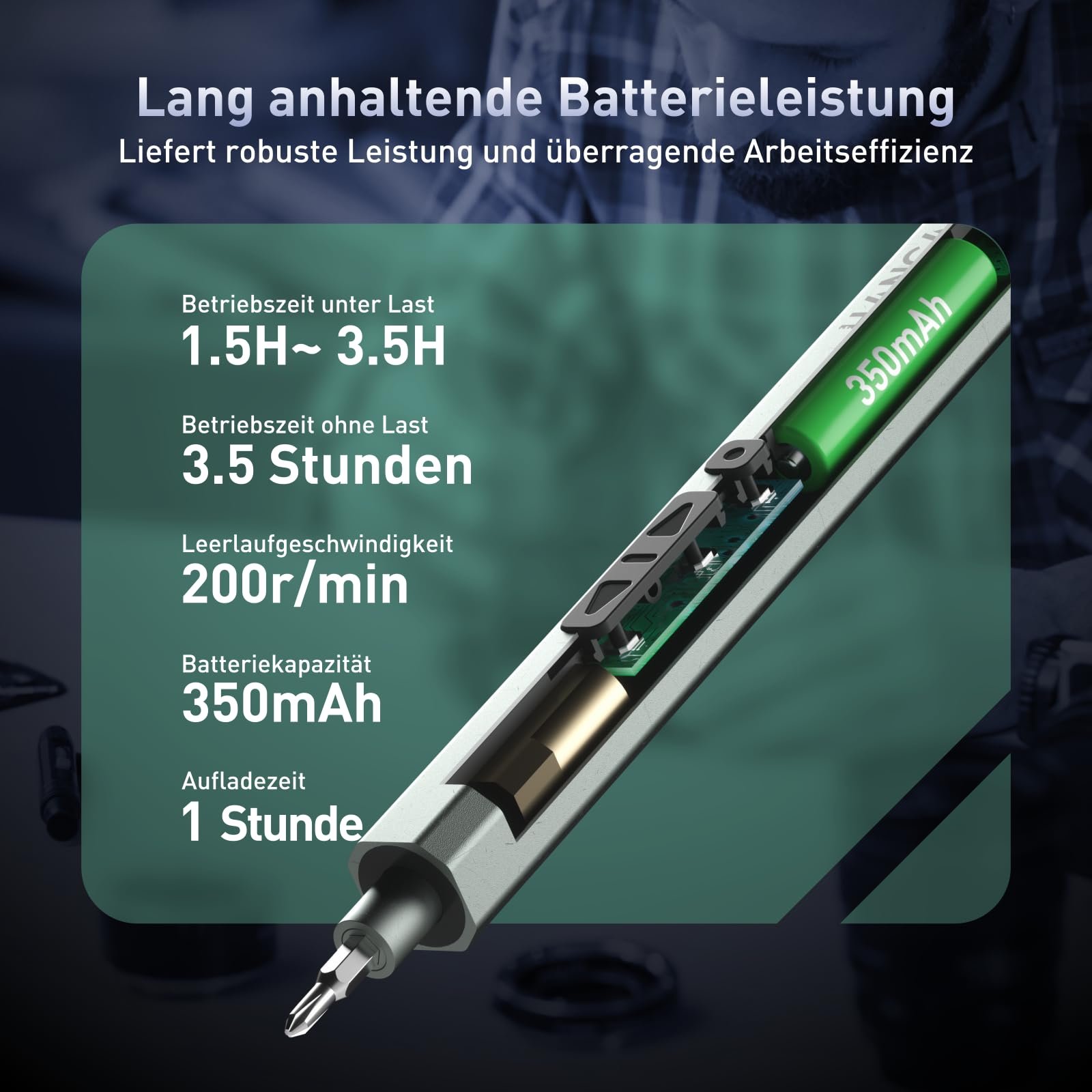 Викрутка Hancaner Mini Electric 152 в 1 з акумулятором та ручним управлінням 0.15-0.35 Н·м, LED підсвітка, 119 біт для ноутбука, ПК, телефонів, камер, годинників, фото №3