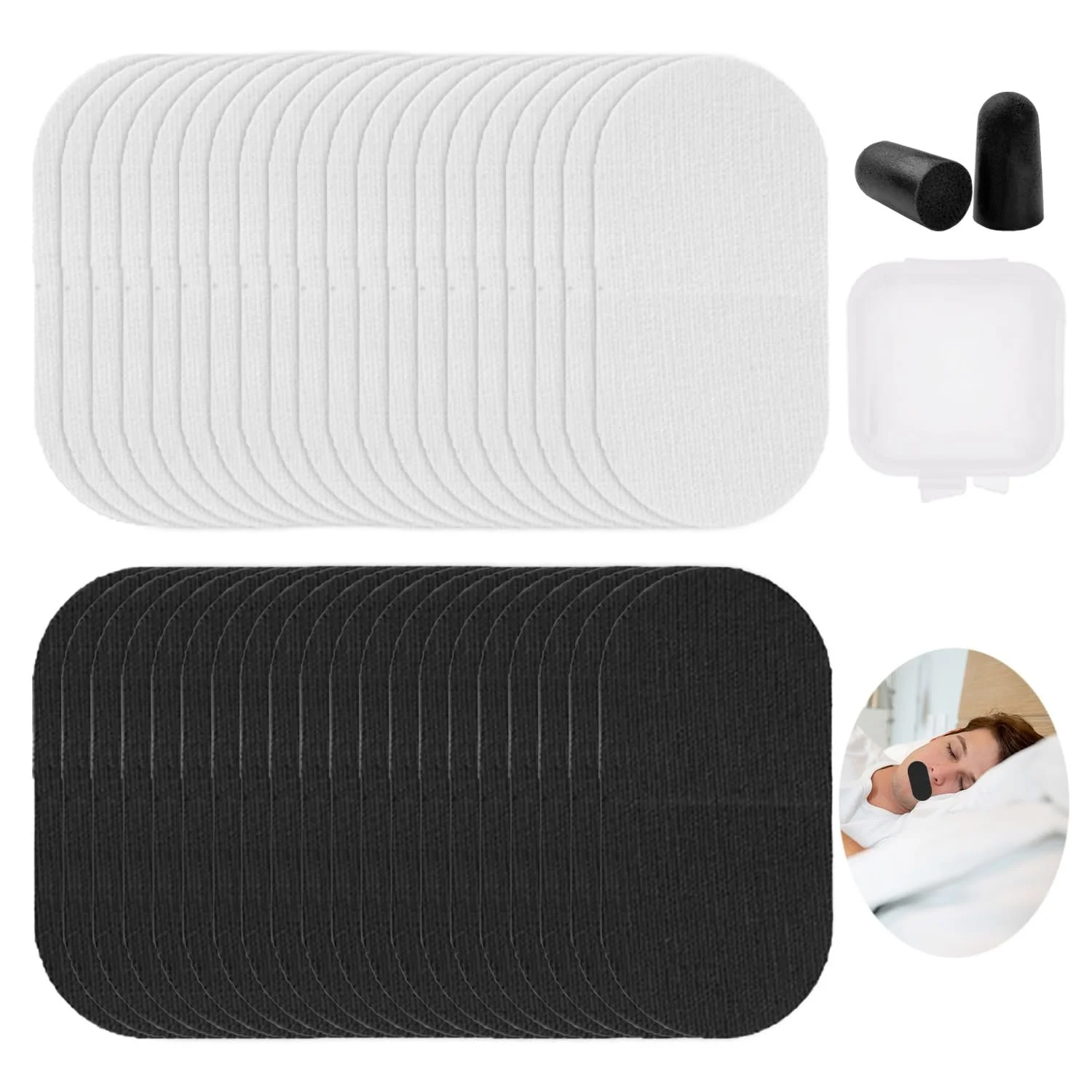 Смужка для сну 40 шт. з парою губчастих затичок для вух, фото №1