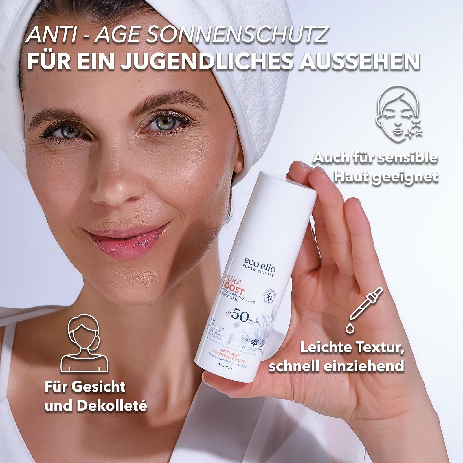 Солнцезащитный крем для лица eco elio Aura Boost SPF 50 50 мл, фото №4