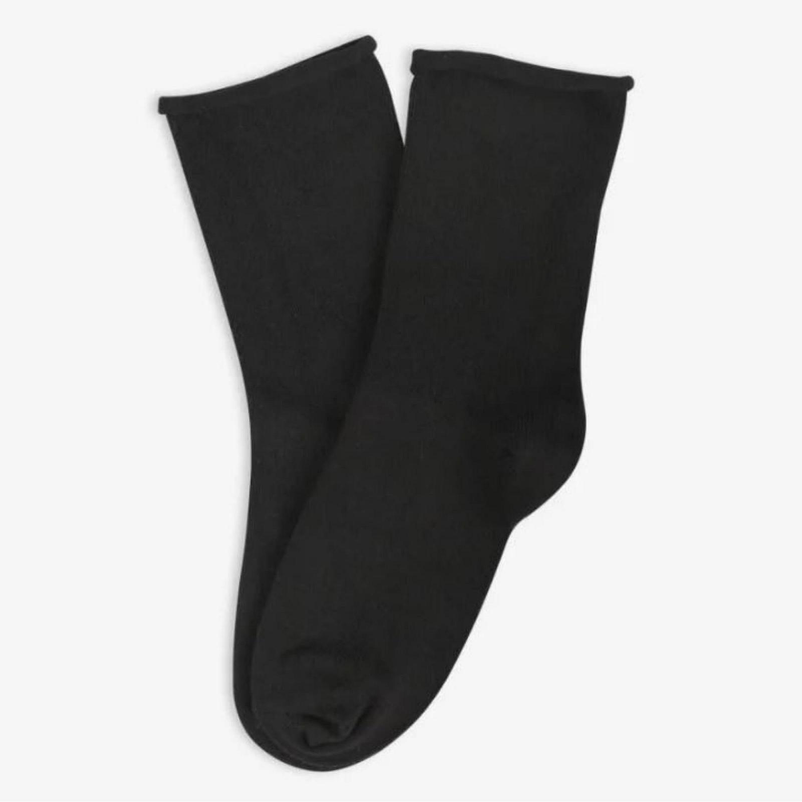 Женские носки Из органического хлопка, 3 пары, С отворотом, Мягкие, Дышащие, Повседневные и формальные носки до икр, 3 x Черный, 35-40, фото №5