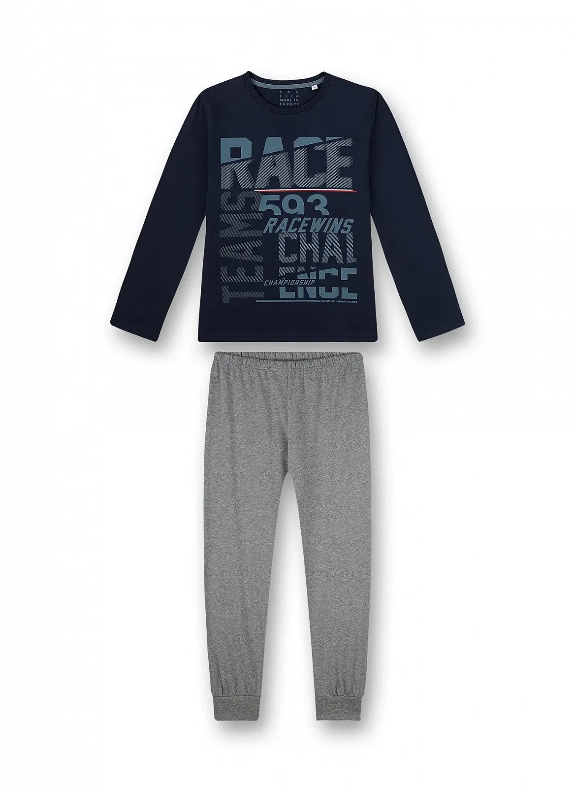 Піжама Sanetta Довга для хлопчиків, синя, фото №1