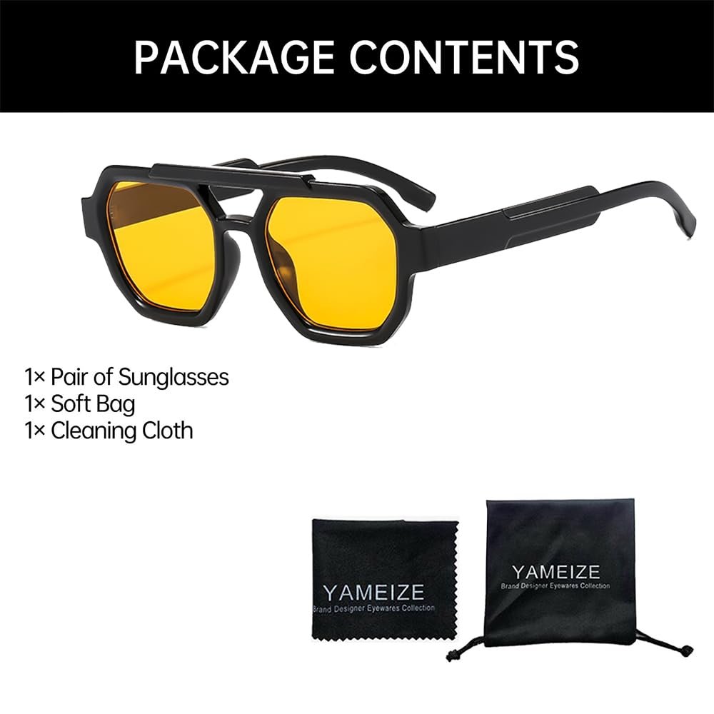 Солнцезащитные очки Квадратные Retro YAMEIZE для мужчин и женщин Винтажные 70-х Классические Шестиугольные UV400, фото №4 Солнцезащитные очки Квадратные Retro YAMEIZE для мужчин и женщин Винтажные 70-х Классические Шестиугольные UV400, фото №4