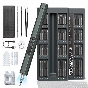 Акумуляторна викрутка Hancaner Mini Electric 82 в 1 Магнітний Набір Прецизійних Механічних Викруток з батареєю 350 мАг, світлодіодною підсвіткою - Фото 1