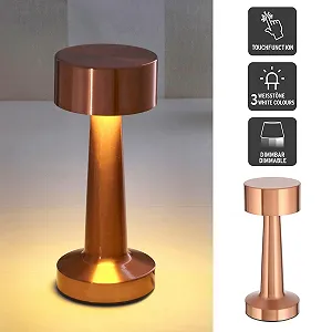 Настільна лампа 2 шт. Metal Battery USB Touch Dimmable мідна synthetic.ua - Фото 1