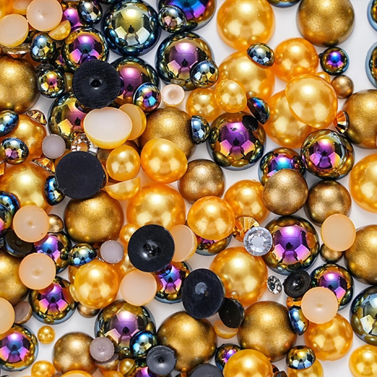 Перлини для нігтів напівкруглі з плоскою задньою стороною, фото №4