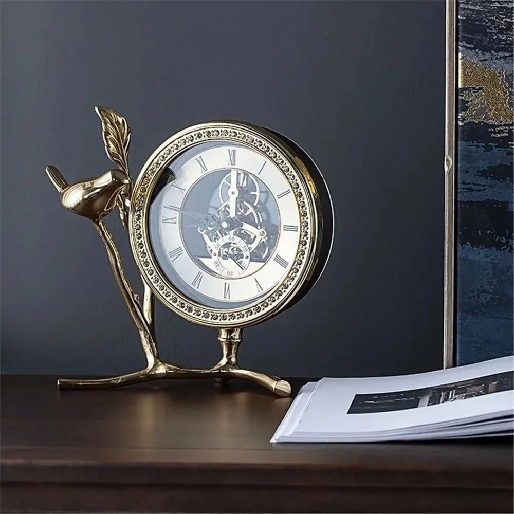 Настольные часы Yixinzi-2024 Креативность Позолоченная птица Декоративные, фото №6 Настольные часы Yixinzi-2024 Креативность Позолоченная птица Декоративные, фото №6