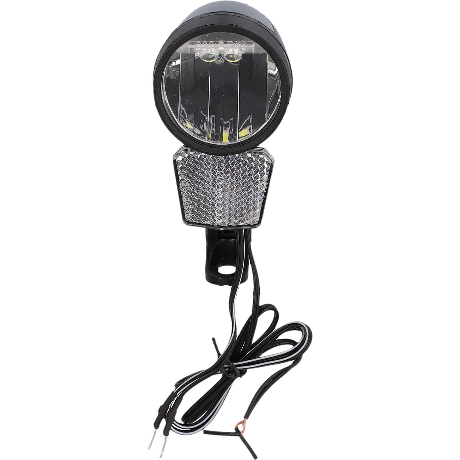 Велосипедна фара FISCHER Dynamo LED 80 люкс, з кабелем, чорна, фото №2
