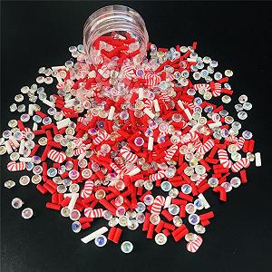 Украшения для ногтей Рождественские палочки Микс Диски Полимерная мягкая глина для дизайна ногтей и рукоделия XRT-W04 - Фото 1