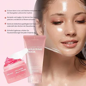 Набір для догляду за шкірою Нічна маска з колагеном, маска з колагеном, маска-плівка, для обличчя, колагеновий желе-крем synthetic.ua - Фото 1