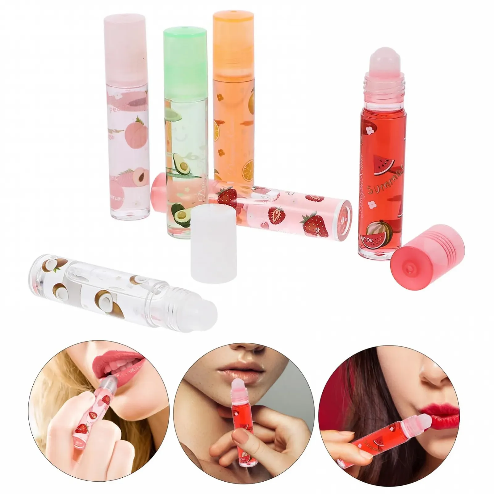 Блиск для губ HONMEET Набір 6 шт. Фруктовий Роликовий Бальзам для губ, фото №8
