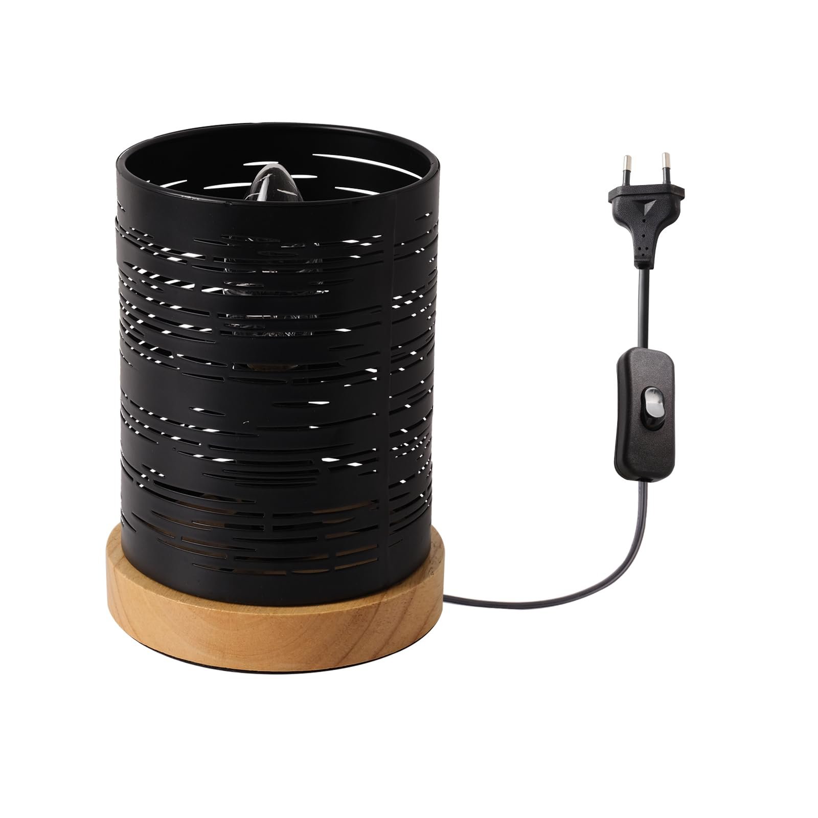 Настільна лампа OuXean металева сітчаста дерев'яна E14 40W Black, фото №1