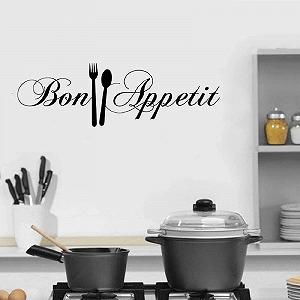 Наклейка на стіну Bon Appetit Quote 58 x 18 см чорний - Фото 1