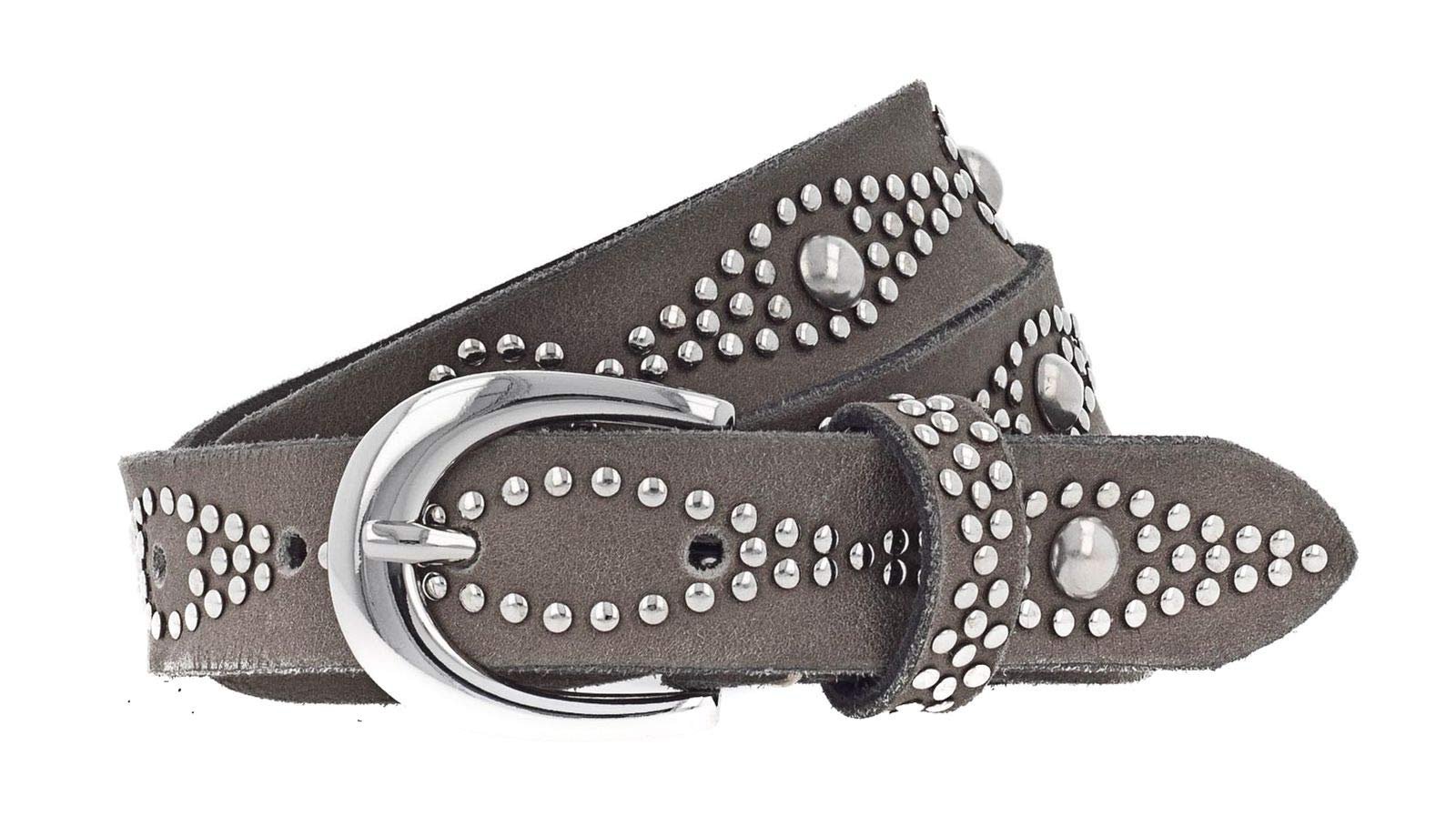 Кожаный ремень B.Belt Rivet - серо-коричневый, размер: 80, фото №1