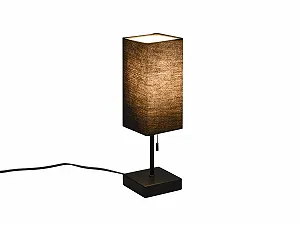 Настільна лампа meineWunschleuchte Метал Тканинний абажур Чорна Квадратна USB Висота 35 см - Фото 1