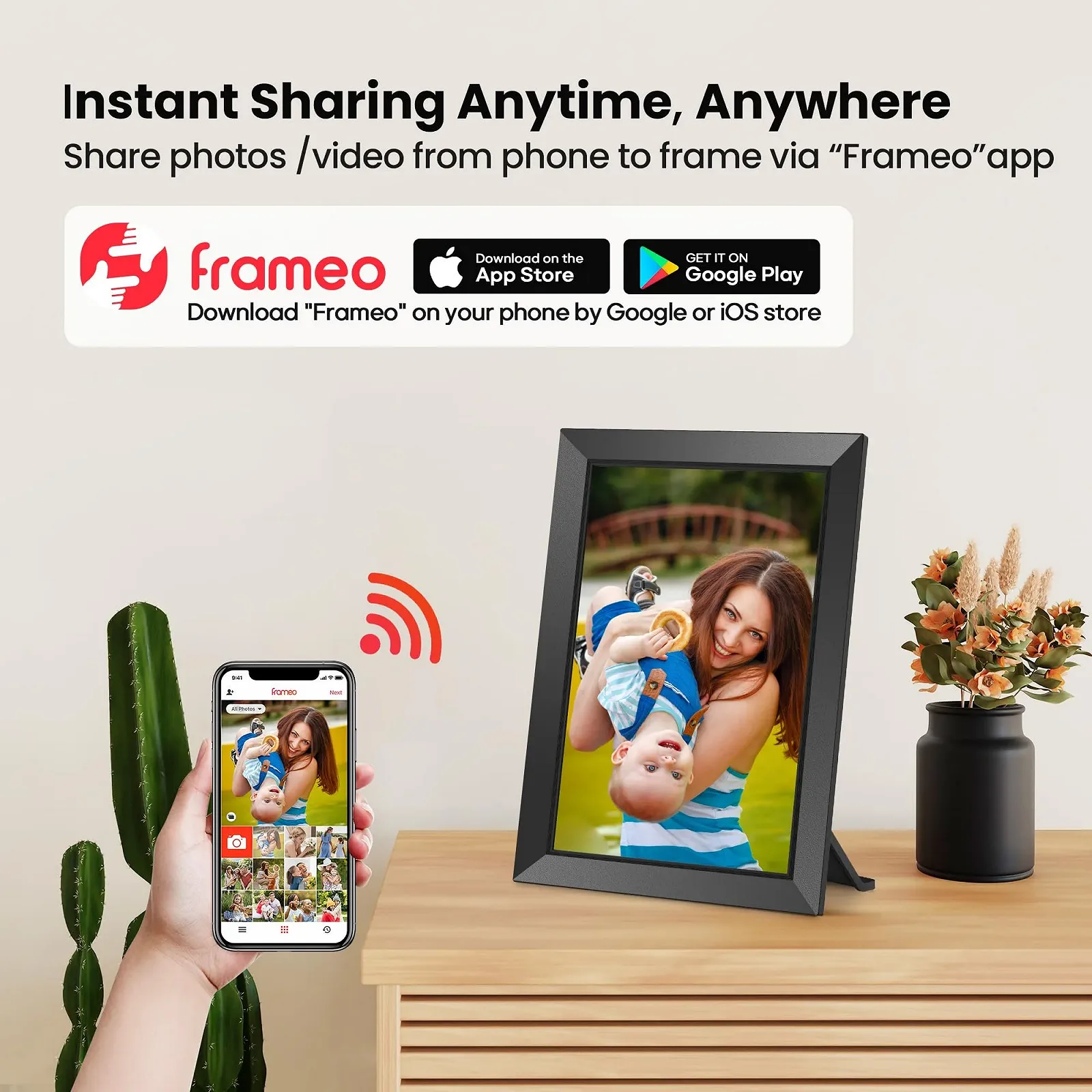 Цифровая фоторамка Frameo IPS-Touchscreen 1280 x 800 10.1" WLAN 32 GB, фото №2 Цифровая фоторамка Frameo IPS-Touchscreen 1280 x 800 10.1" WLAN 32 GB, фото №2