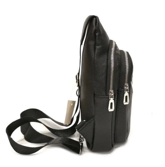 Сумка нагрудна чоловіча бананка зі шкірозамінника 7083 Чорний (IBM037B), фото №3 Сумка нагрудна чоловіча бананка зі шкірозамінника 7083 Чорний (IBM037B), фото №3