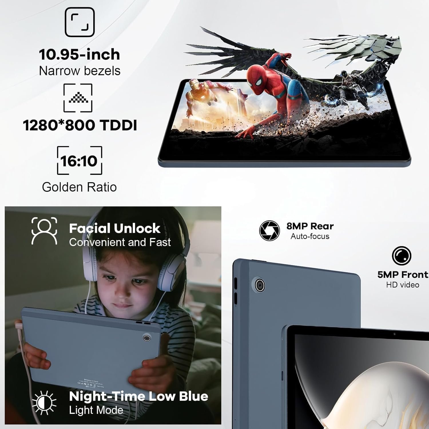 Планшет 11" FancyDay C9 (4+8)/128 ГБ 4G 8 ядер Android 14 6800 мАг Чорний-сірий, фото №3