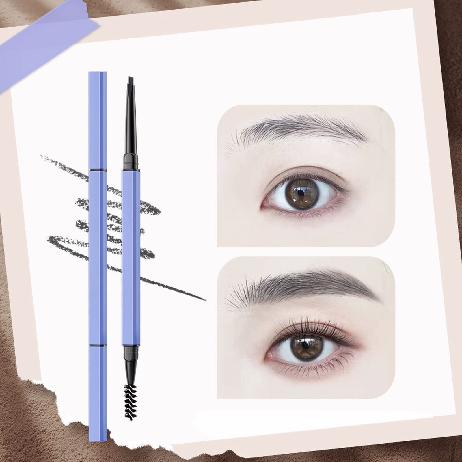 Олівець Der quadratische Augenbrauenstift Водостійкий Довговічний З щіточкою C, фото №2