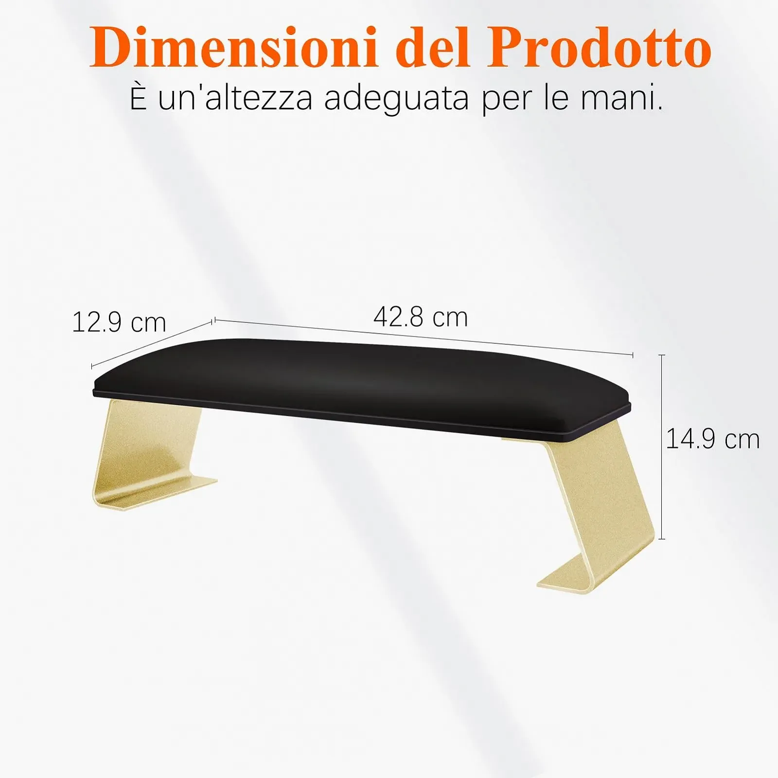 Підставка для рук для манікюру з алюмінієвою підставкою чорного кольору, фото №5