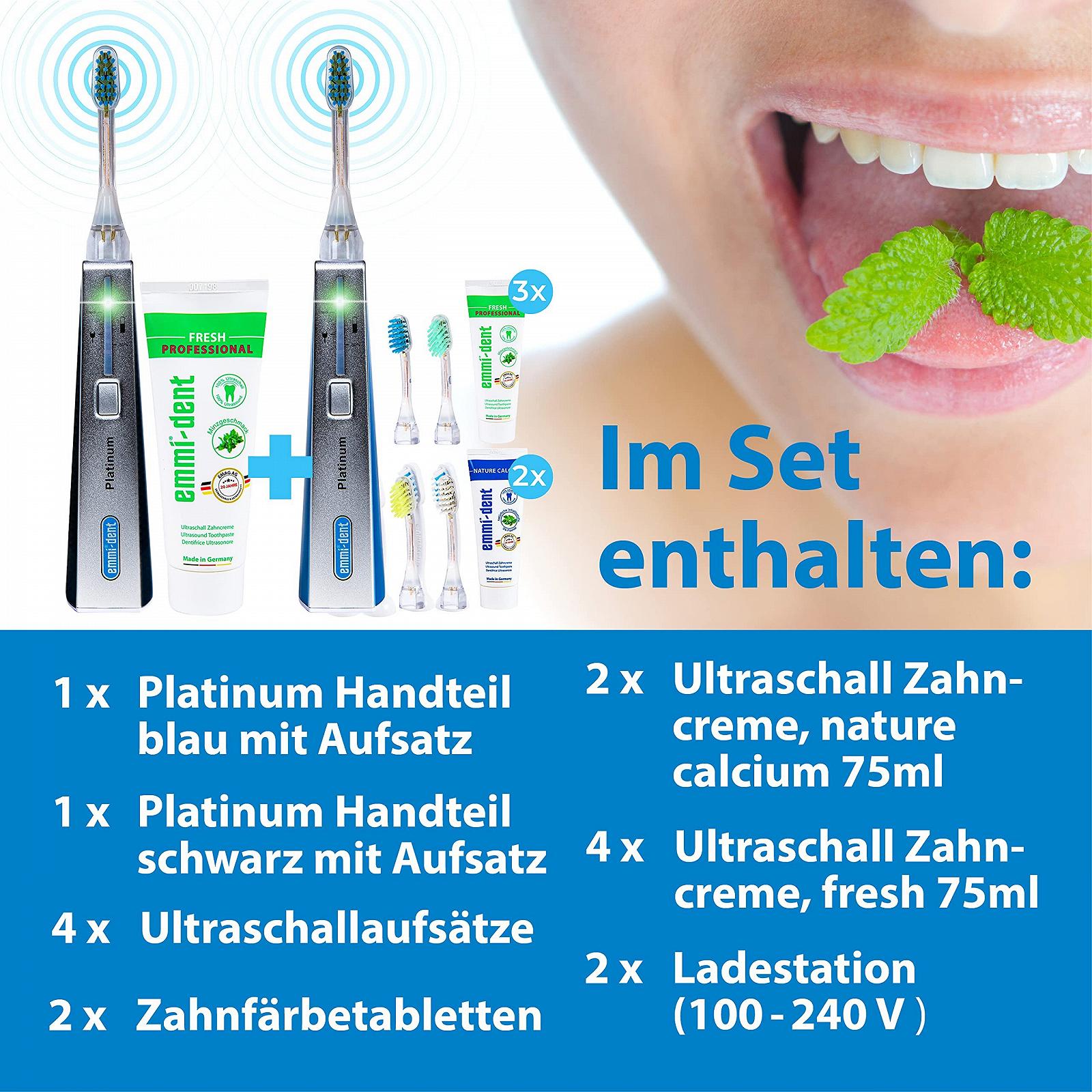 Ультразвукова зубна щітка emmi-dent Platinum Blue, фото №6
