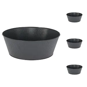 Набір балконних кашпо Mojawo 4 шт. Оцинковані 28x12 см Антрацит - Фото 1