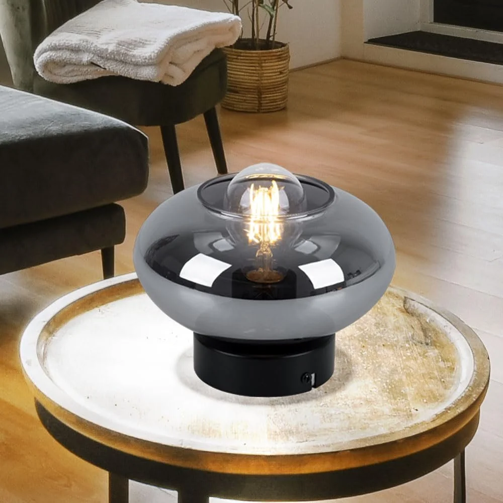 Настольная лампа Glass Ball E27 стеклянный шар дымчатая, фото №3