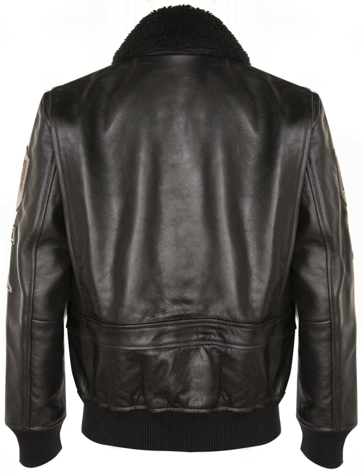 Куртка Infinity Leather мужская из 100% натуральной кожи, дизайн Air Force Aviator, воротник из овчины, фото №3