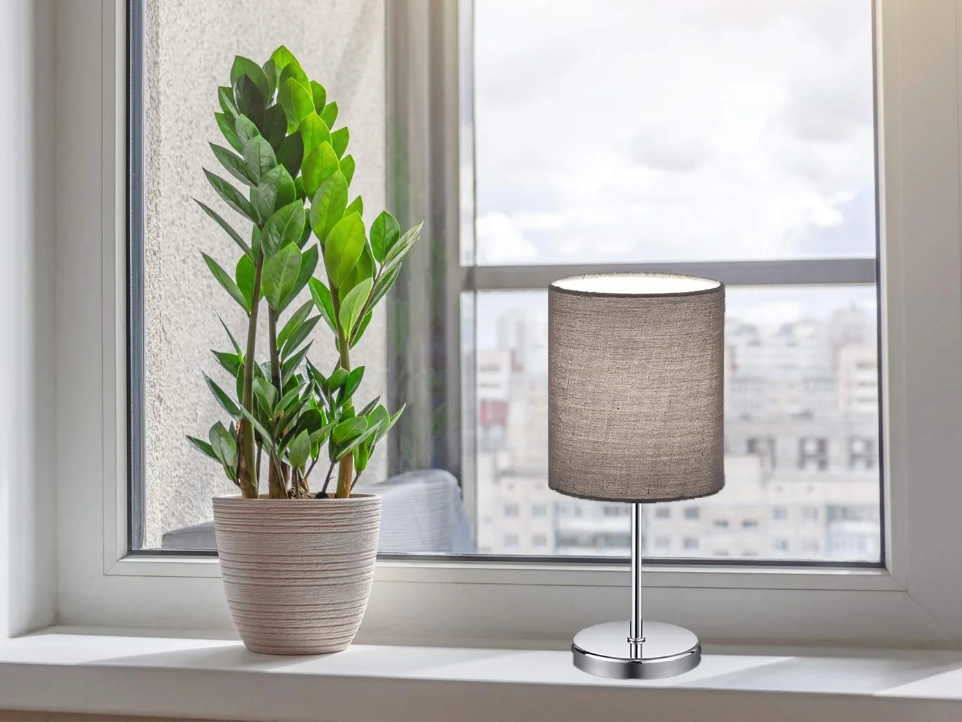 Настільна лампа Reality Leuchten Jerry E14 40 Вт 13 x 13 x 28,5 см Сіра, фото №5