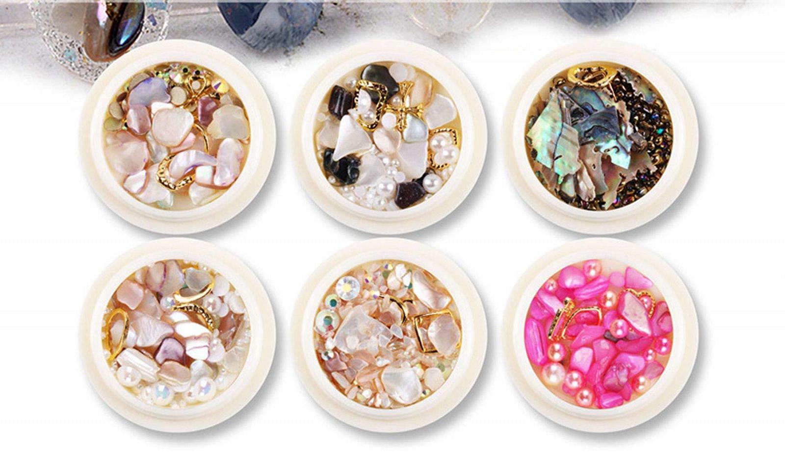 Стрази для нігтів MoonyLI блискучі, для DIY прикрас, 6 коробок, фото №1