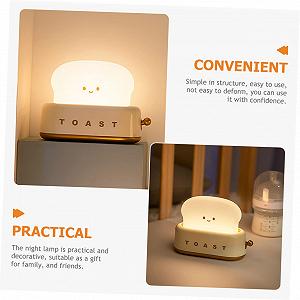Ночник DOITOOL Toaster Timer для помещений, подарок для девочек, ночник, ночник в виде тоста, ночник для ухода, милые светильники, украшение комнаты подростка synthetic.ua - Фото 1