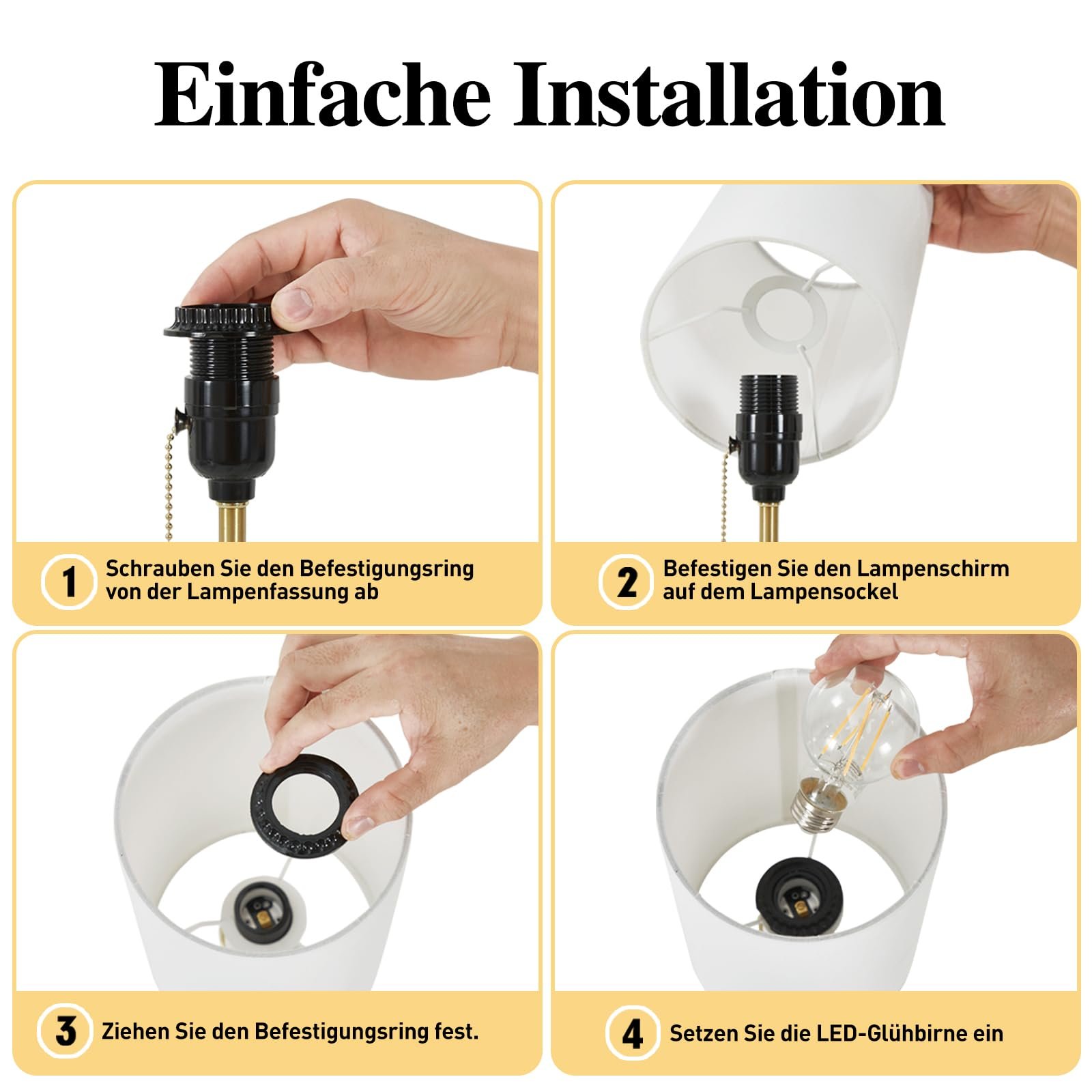 Настільні лампи GyroVu набір з 2 приліжкові з ланцюжковим вимикачем та мармуровою основою Золотиста, фото №6