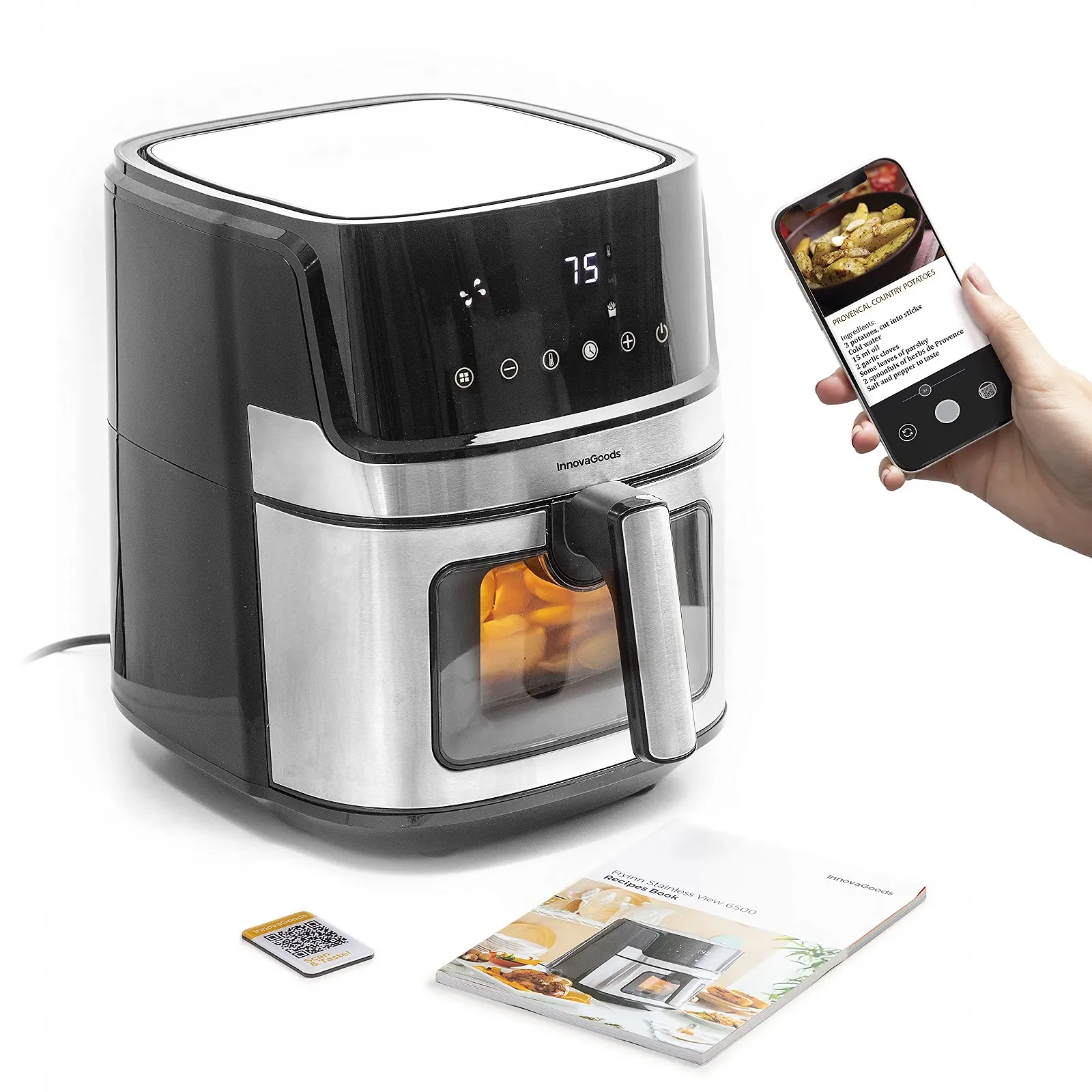 Мультипіч InnovaGoods 1700 W 6.5 L 8 Programmes Black Plastic Aluminium, фото №2 Мультипіч InnovaGoods 1700 W 6.5 L 8 Programmes Black Plastic Aluminium, фото №2