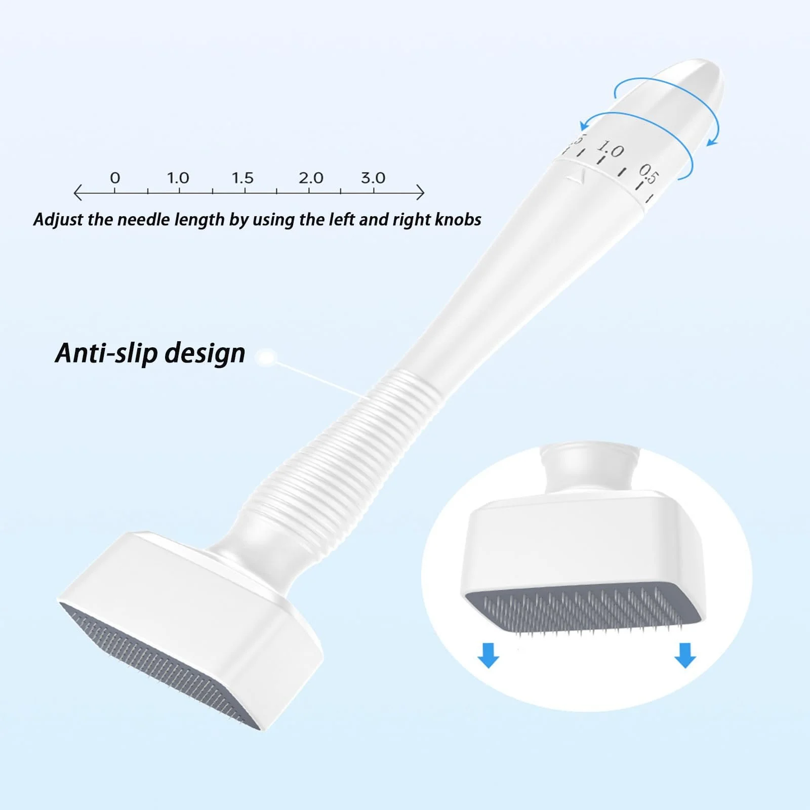 Дерма-штамп мікроголковий регульований, 140 титанових голок, для волосся, бороди, обличчя, тіла, фото №5