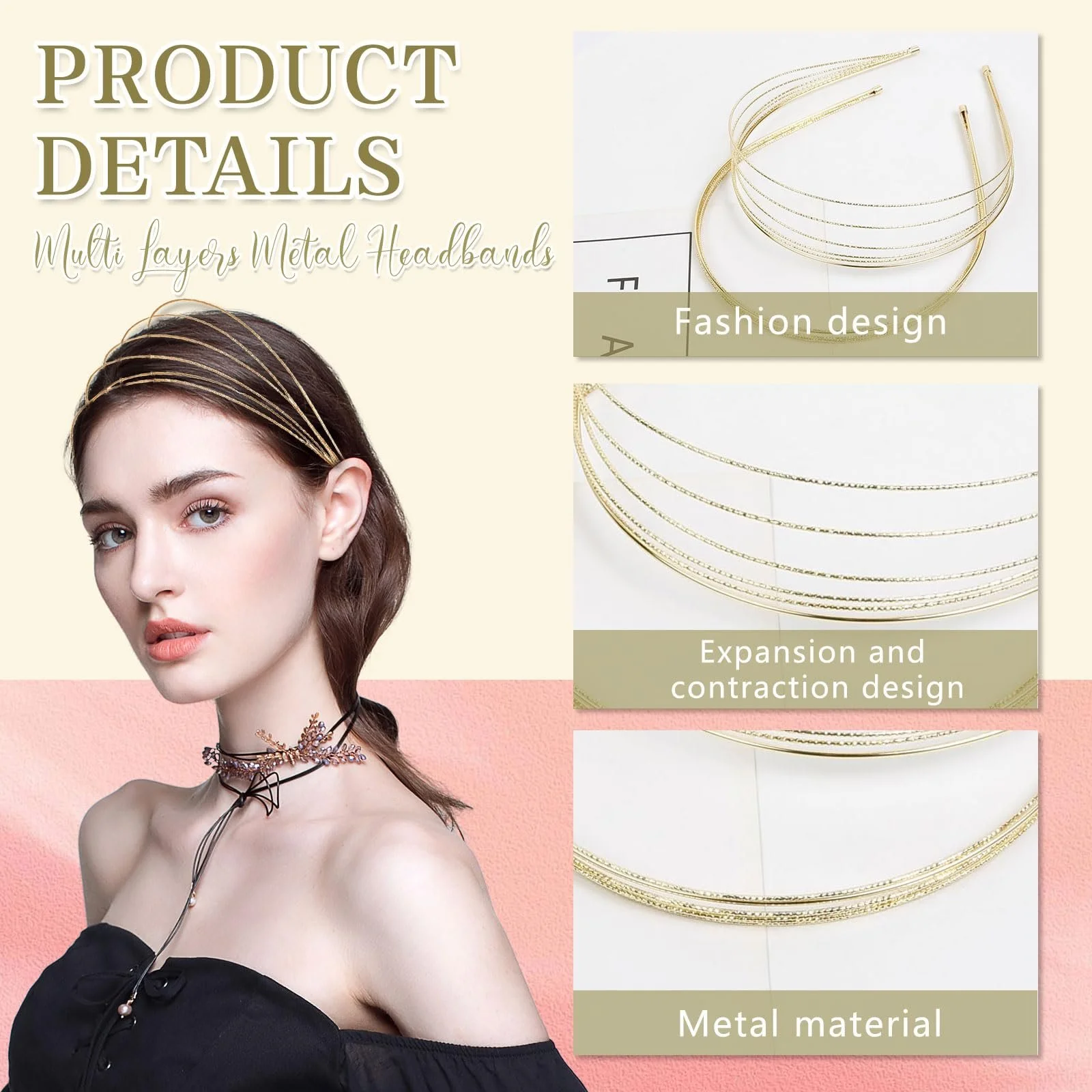 Набір з 2 жіночих обручів для волосся, фото №3