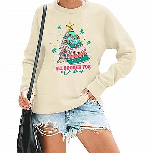 Женский свитер Generico Рождественский, комфортный, с забавным принтом, мешковатый, с длинными рукавами, зимняя футболка, элегантный уродливый рождественский джемпер synthetic.ua - Фото 1