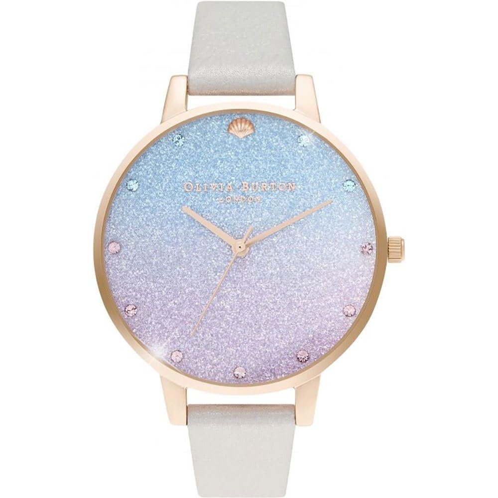 Жіночий аналоговий кварцовий годинник Olivia Burton OB16US47, сірий шкіряний ремінець, білий ремінець, фото №1