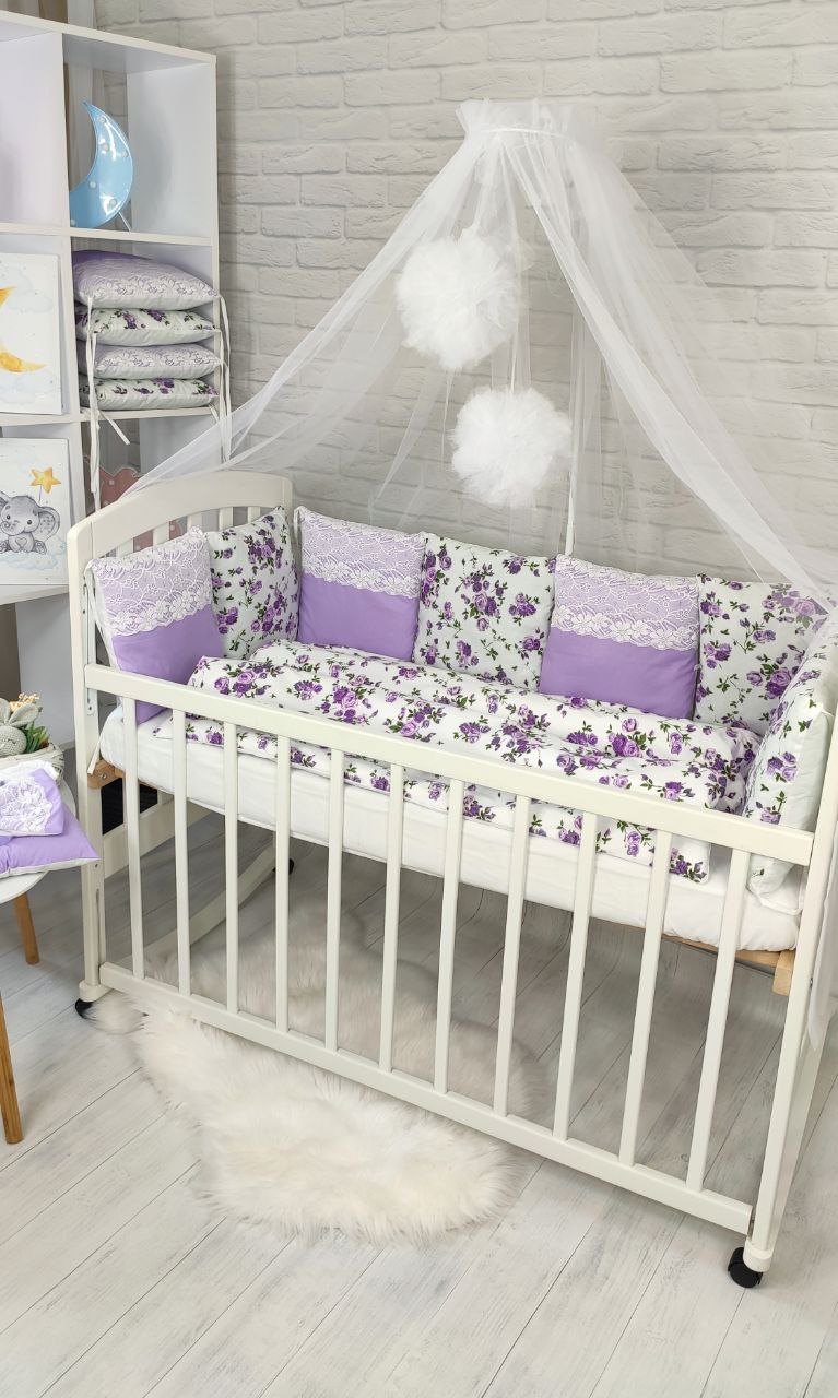 Комплект постільного для дитячого ліжечка Прованс фіолетовий (Т00073), фото №5