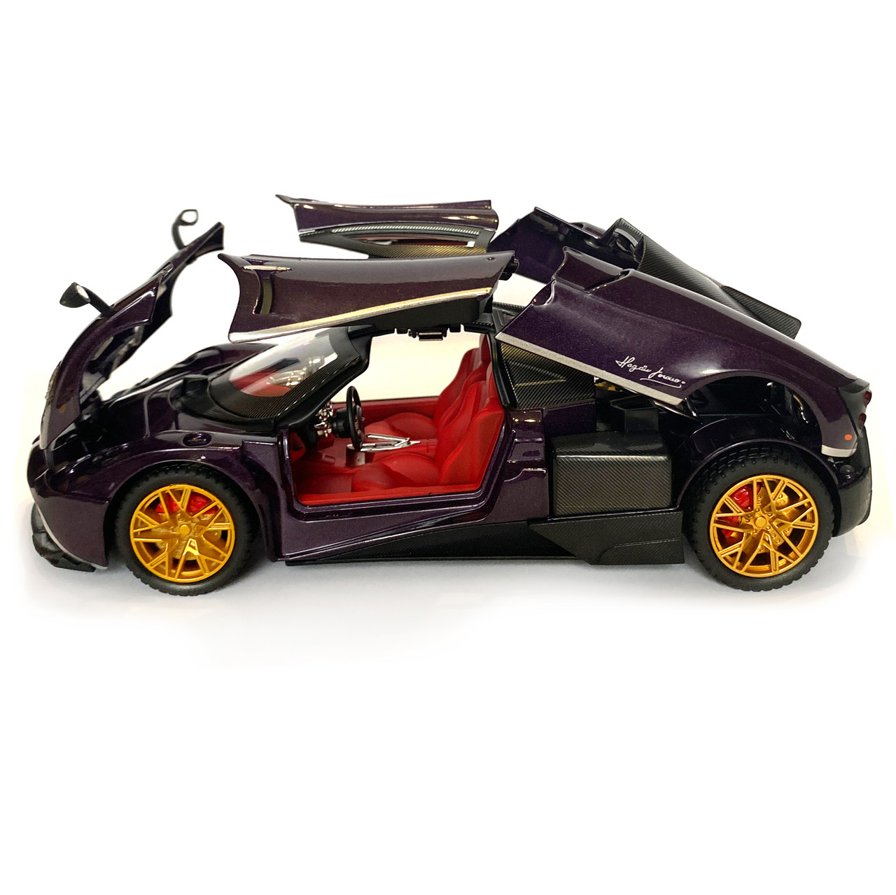 Машинка металлическая игрушечная Pagani huayra Roadster Авто Эксперт 1:24, фиолетовая свет звук инерция, фото №5