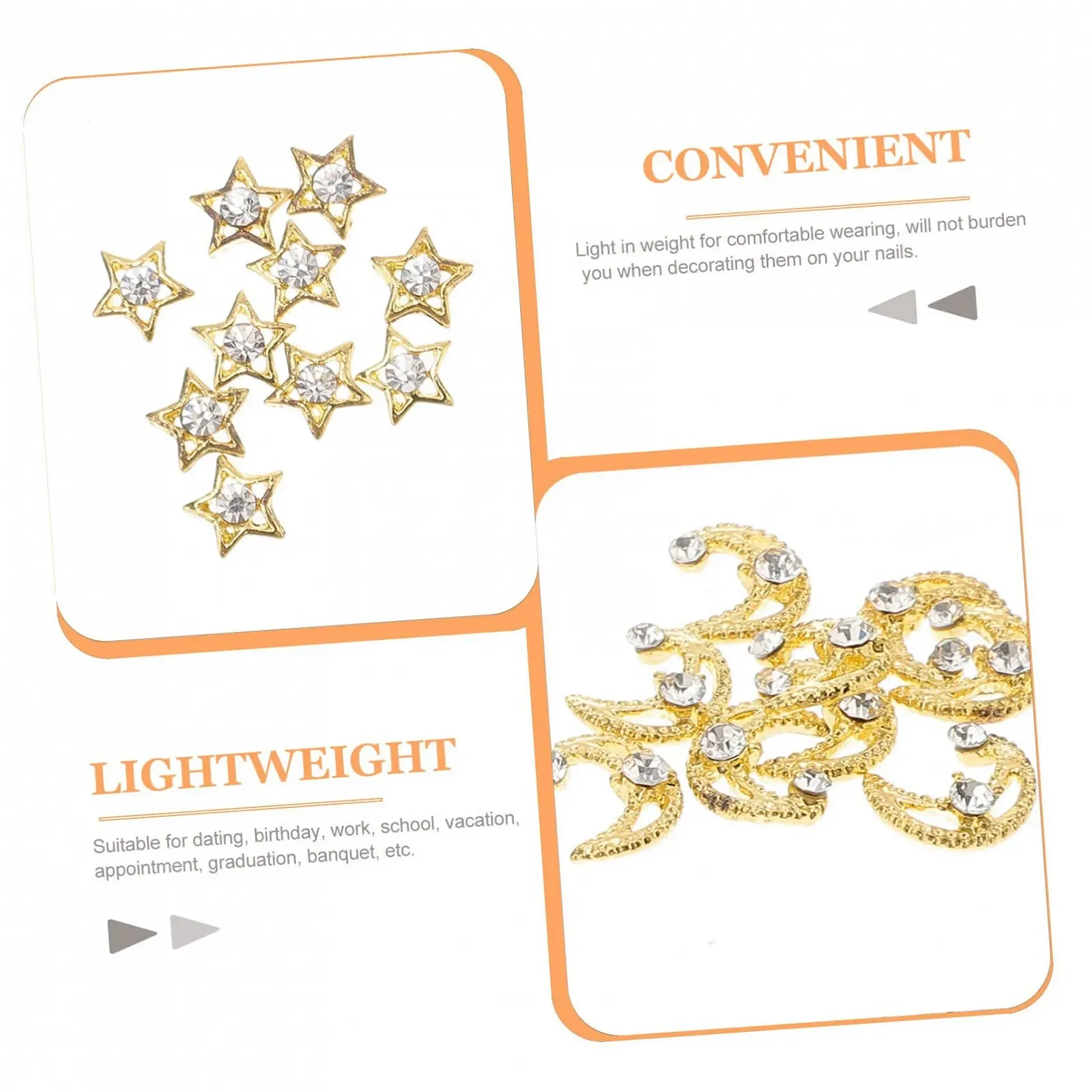 3D Украшения для ногтей Луна, упаковка 30 шт., фото №5