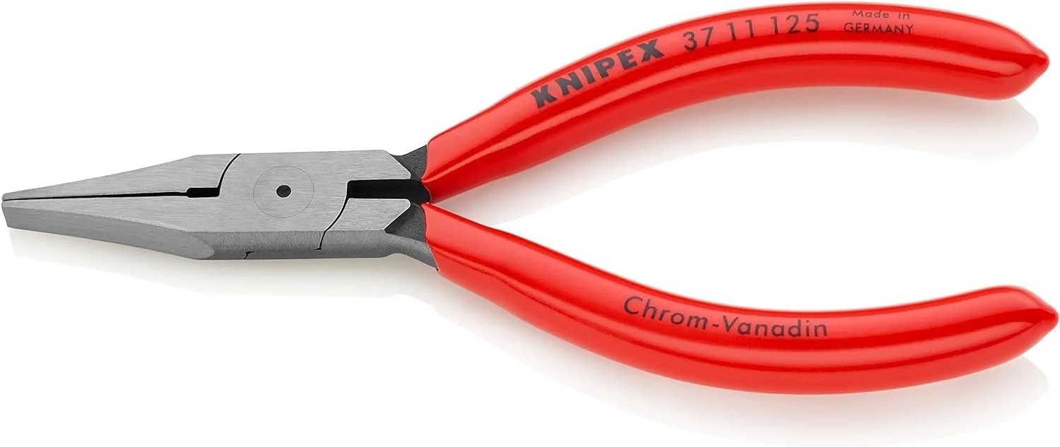 Плоскогубцы KNIPEX 37 11 125 для точной механики с пластиковым покрытием Черные атрaментированные 125 мм, фото №1